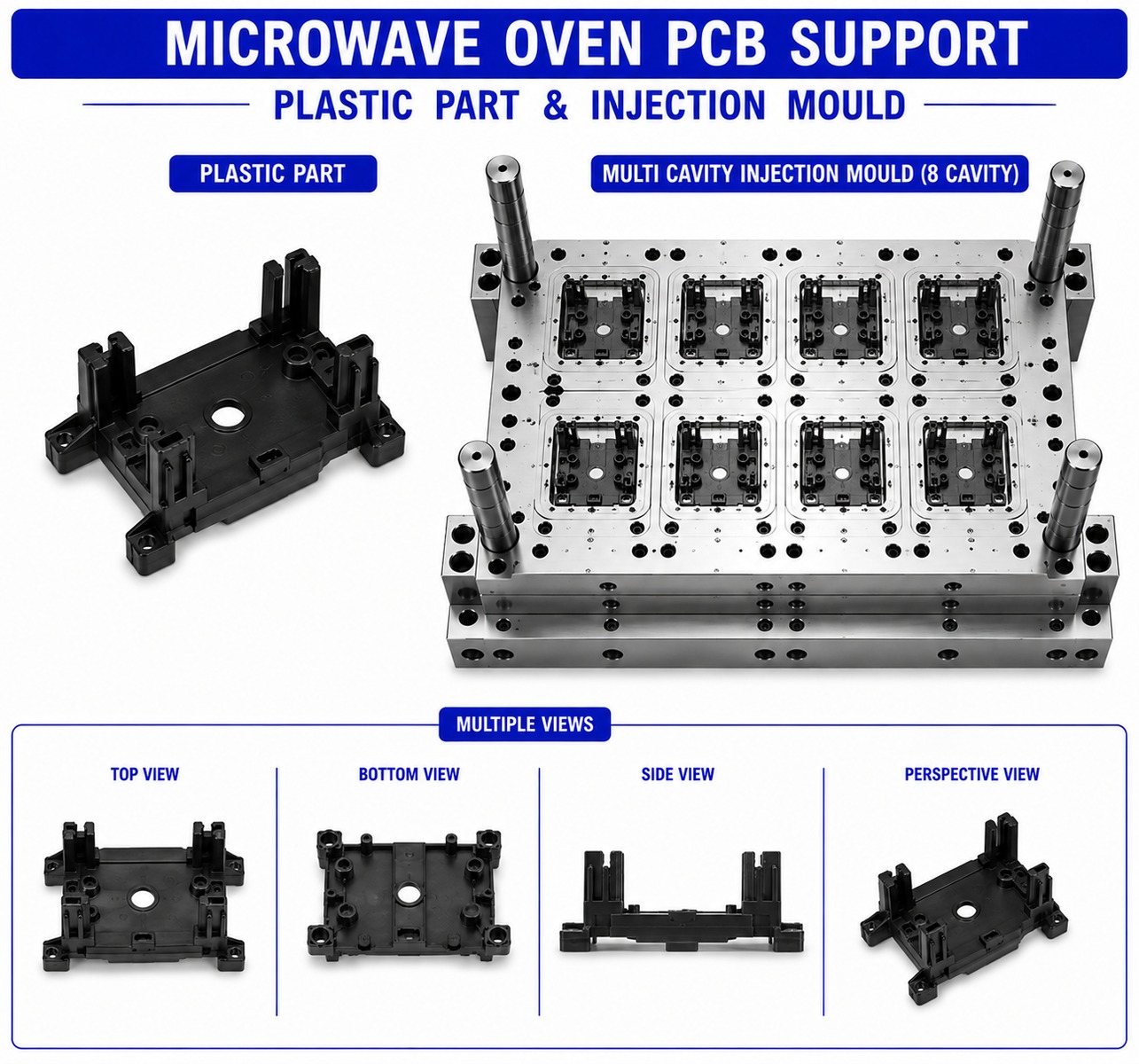 Microwave Oven Plastic Pcb Support Mould and Moulding Services